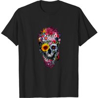 Voodoo Skull Floral T-Shirt for Men — Mens T Shirts