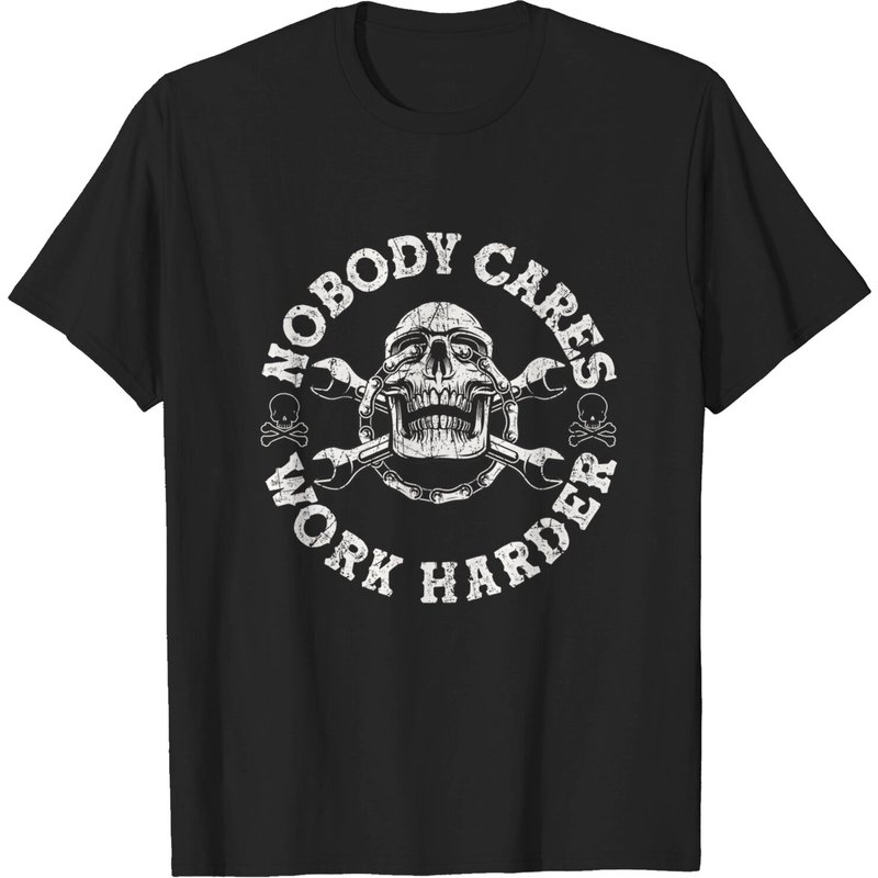 T-shirt pour hommes Nobody Cares Work Harder Skull — T-shirts pour hommes