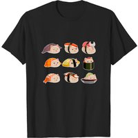 T-shirt pour hommes Sushi Cat - Noir