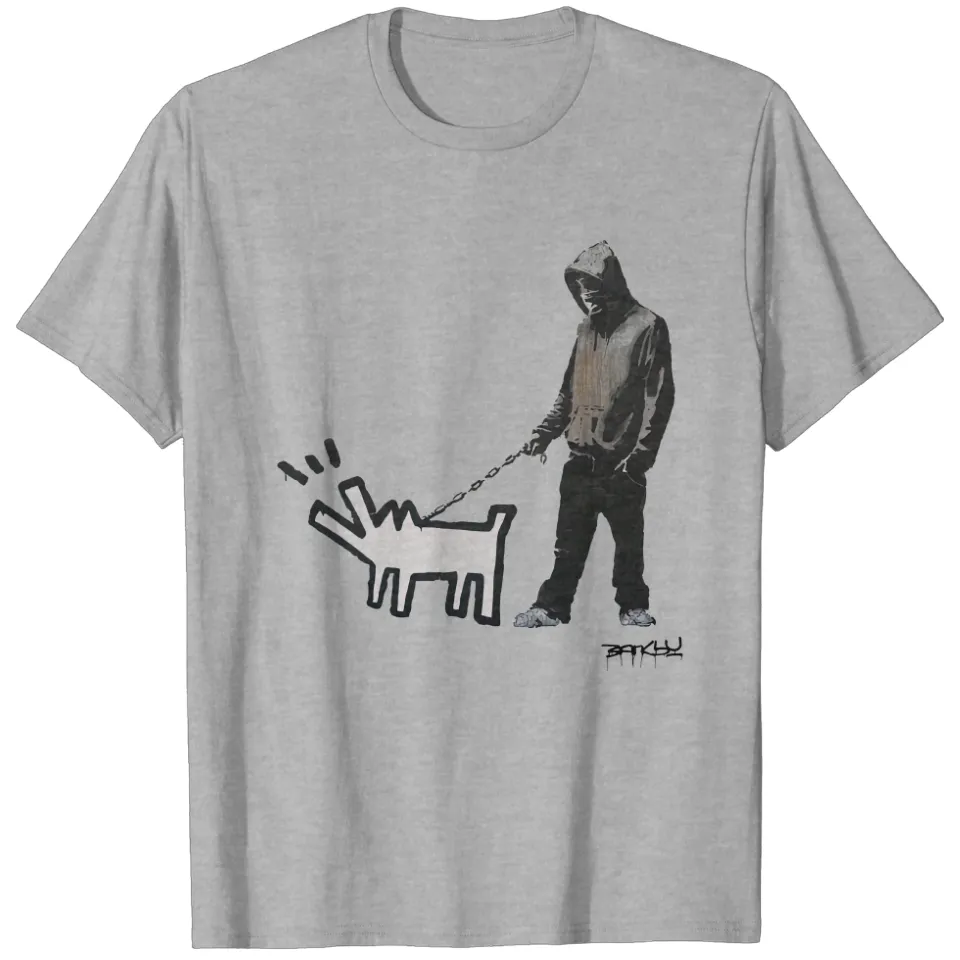 Banksy Haring Dog T-shirt — Mens T Shirts