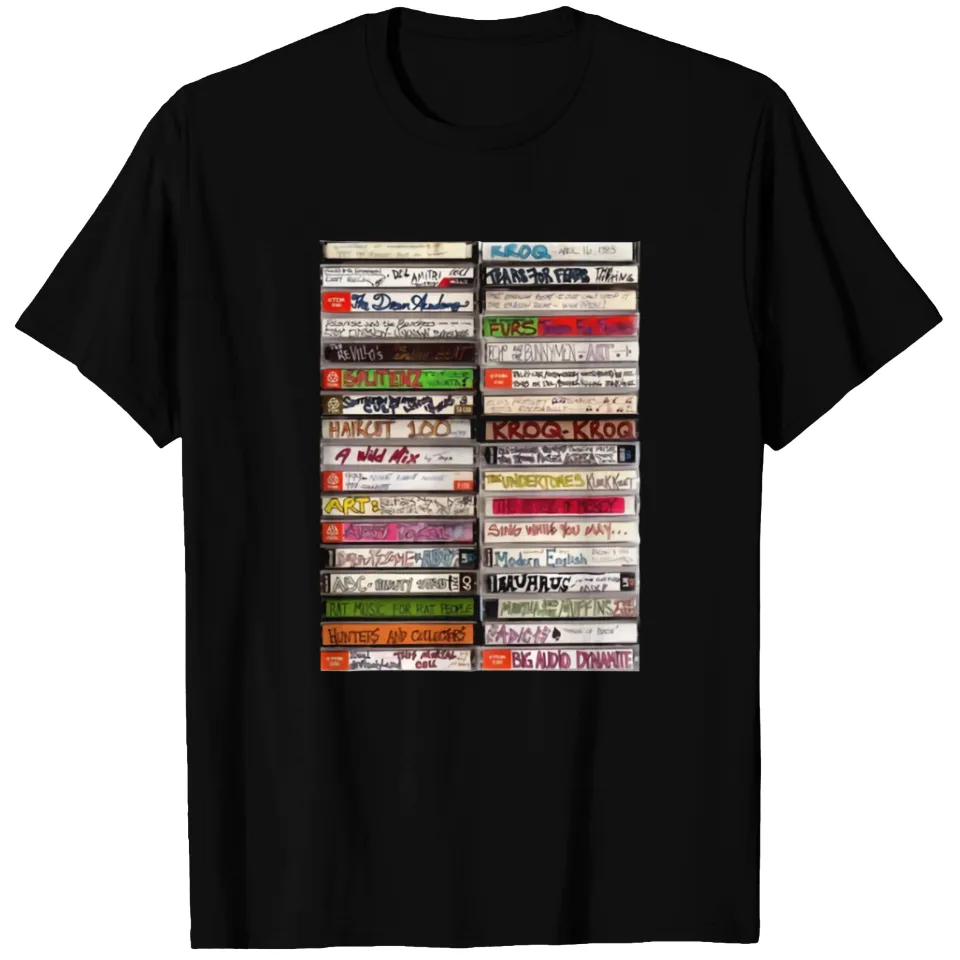 T-shirt 80s Mixtapes Musique pour Hommes en Noir — T-shirts pour hommes