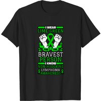 T-shirt pour hommes Lymphome non hodgkinien Poings levés Ruban vert — T-shirts pour hommes