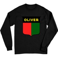 T-shirt à manches longues Oliver Farm rouge et vert pour unisexe — T-shirts pour hommes