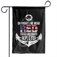On Fridays We Wear Red Distressed Garden Flags - Navy Gift — Decorative Flags