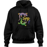 Hoodies Lizard Gecko Mignon Unisexe Noir