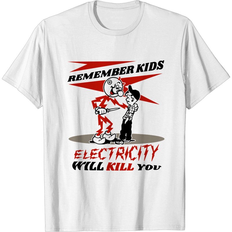 Avertissement Reddy's Kilowatts L'électricité vous tuera T-shirt pour hommes — T-shirts pour hommes