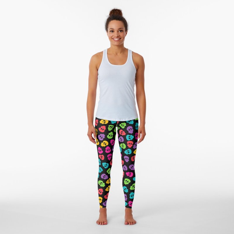 Colorful Skull Pattern Leggings for Women — Womens Leggings