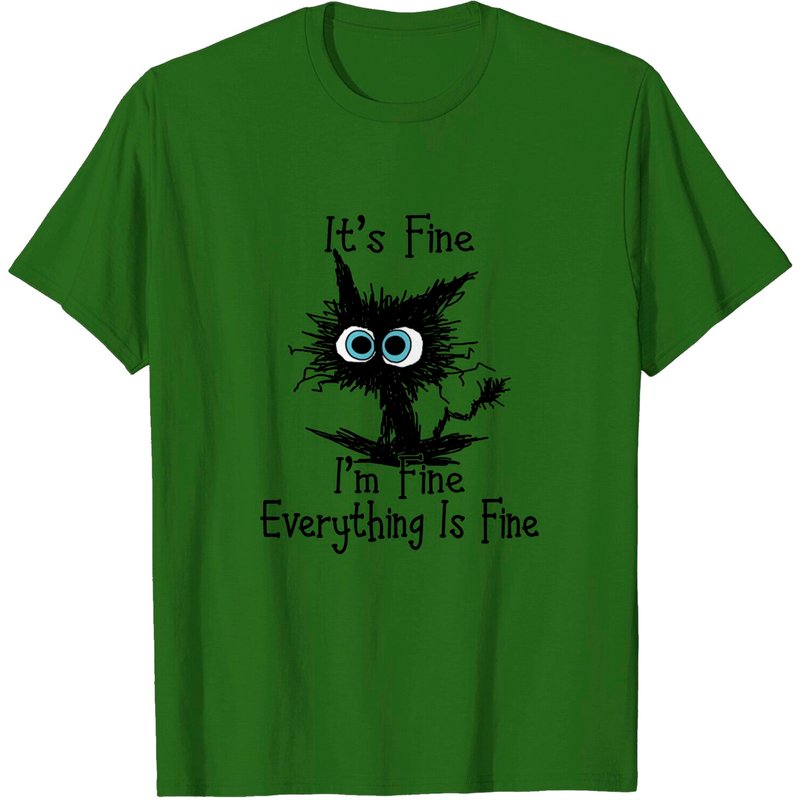 T-shirt pour hommes Funny Cat It's Fine I'm Fine