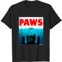 T-shirt Noir Paws (Cat Jaws) pour Hommes — T-shirts pour hommes