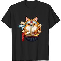T-shirt pour hommes Corgi Ramen en noir — T-shirts pour hommes