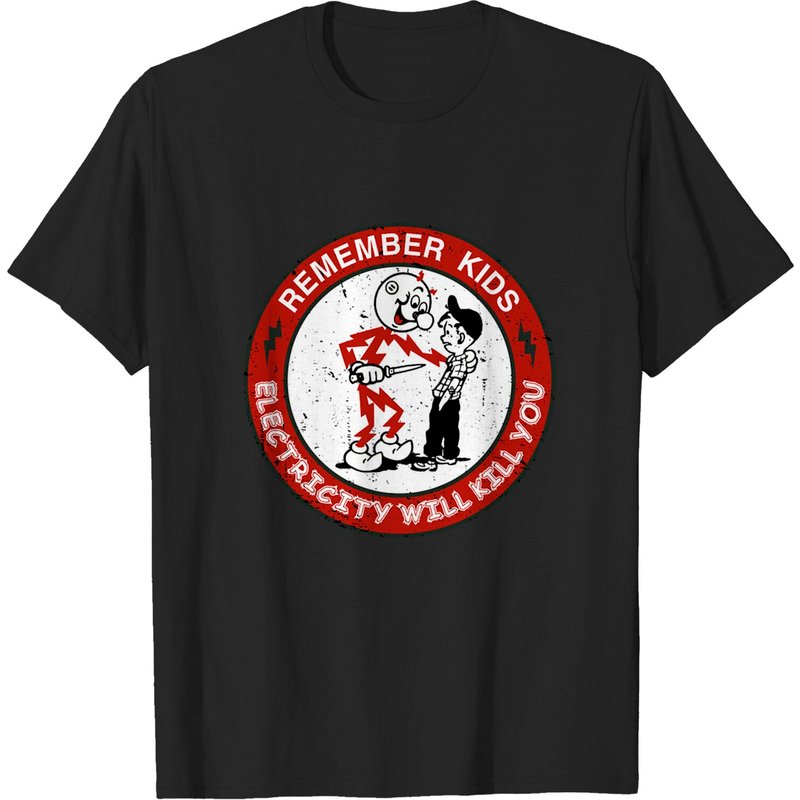 Reddy Kilowatt Electricity Warning T-Shirt for Men — Mens T Shirts