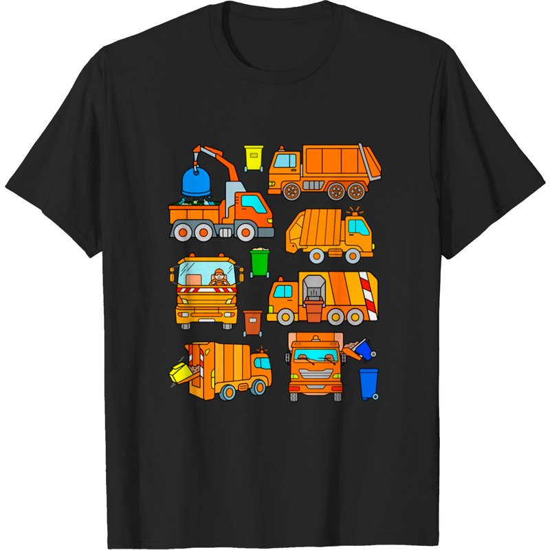 T-shirt Trash Truck Kids pour hommes - Noir — T-shirts pour hommes