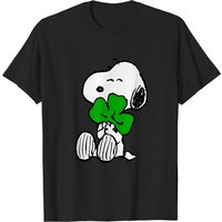 T-shirt à col rond Snoopy Shamrock Hug pour hommes - Saint-Patrick