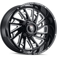 American Truxx AT1905 Blade Gloss Black Milled Wheels 20x10 -6x135 — Wheels & Rims