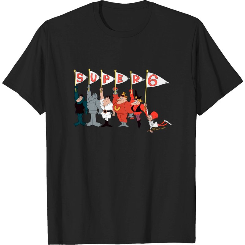 T-shirt Super 6 Cartoon Super-héros pour hommes — T-shirts pour hommes