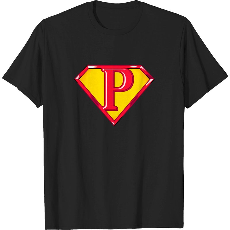 Super P - T-shirt Superman pour hommes en noir — T-shirts pour hommes