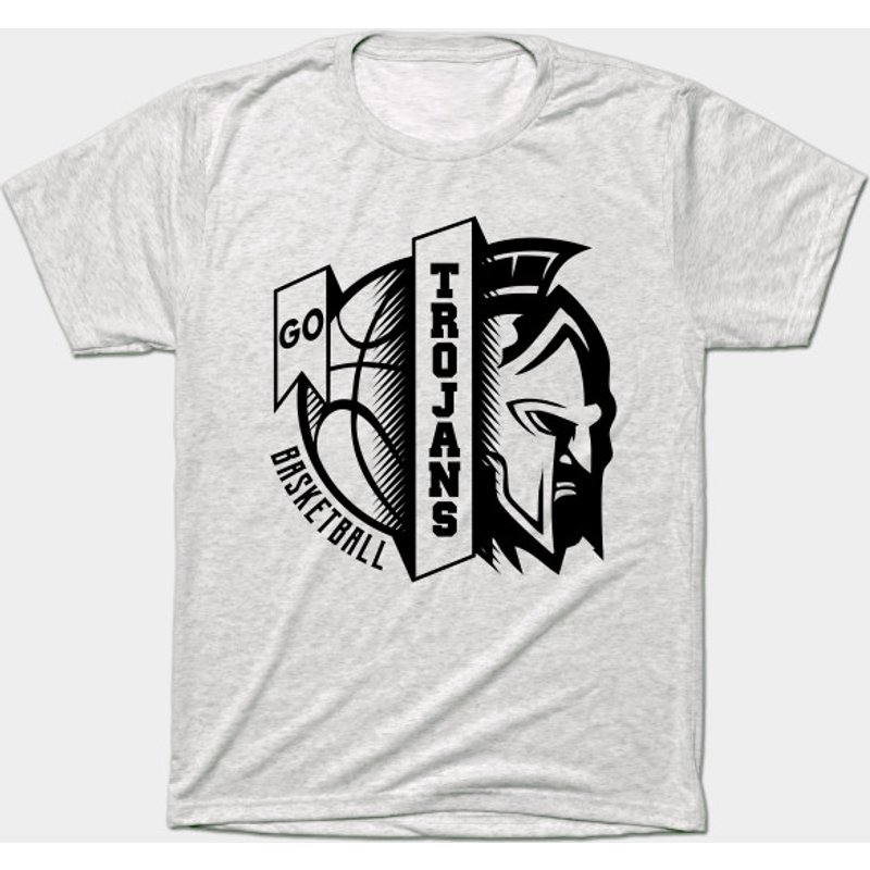 T-shirt Trojans Basketball Sport Blanc pour Hommes — T-shirts pour hommes