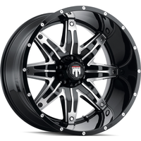 American Truxx AT185 Lonestar Gloss Black Machined Wheels 20x10 — Wheels & Rims