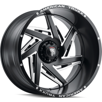 American Truxx AT1906 Spiral Black Milled Wheels - 20x10 -6x135 — Wheels & Rims