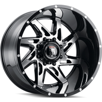 American Truxx AT183 Spyder Gloss Black Machined Wheels 20x10 — Wheels & Rims