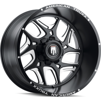 American Truxx AT1900 Sweep Black Milled Wheels - 22x12 -8x165.1 — Wheels & Rims