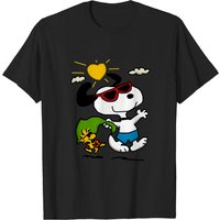 T-shirt d'été Snoopy pour hommes en noir — T-shirts pour hommes