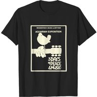 Woodstock 1969 Peace Love Bird Poster T-Shirt for Men — Mens T Shirts
