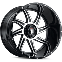 American Truxx AT162 Vortex Gloss Black Machined Wheels 20x10 6x135 — Wheels & Rims