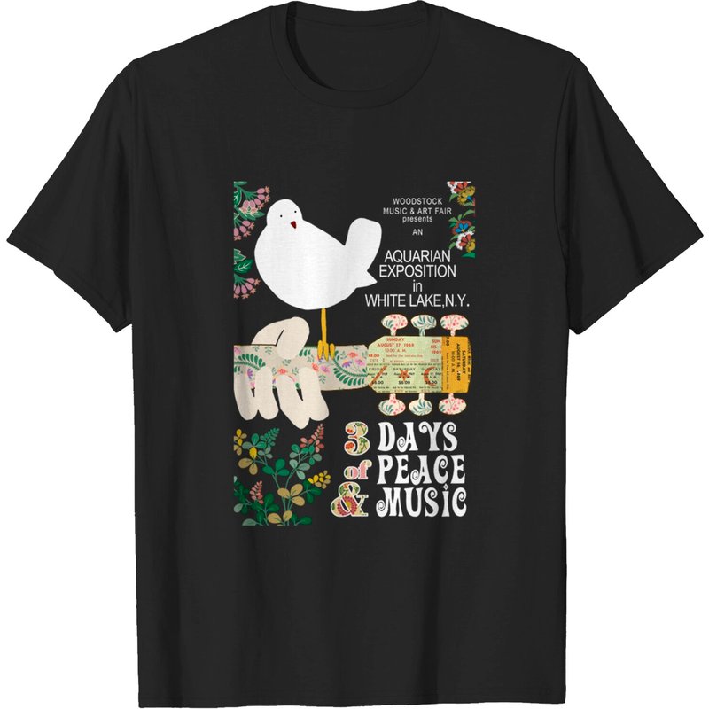 Woodstock Men's T-Shirt - Black — Mens T Shirts
