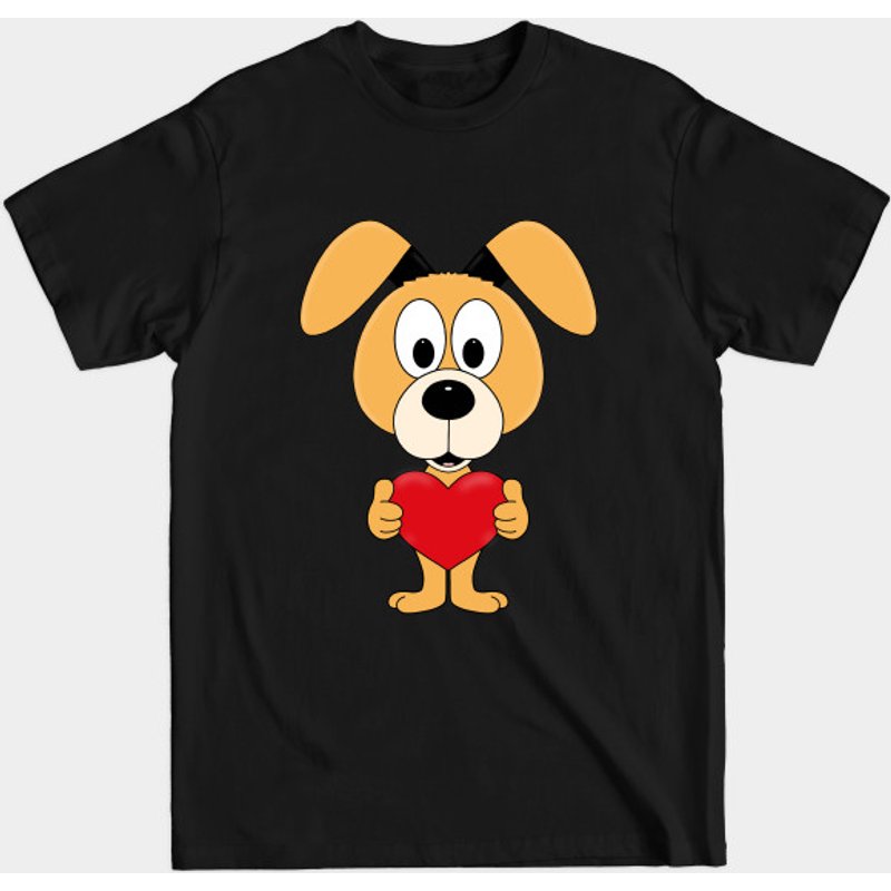 Hund - Dog - Liebe - Love - T-shirt pour hommes en noir