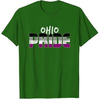 Ohio Pride Asexual Flag T-Shirt for Men in Irish Green