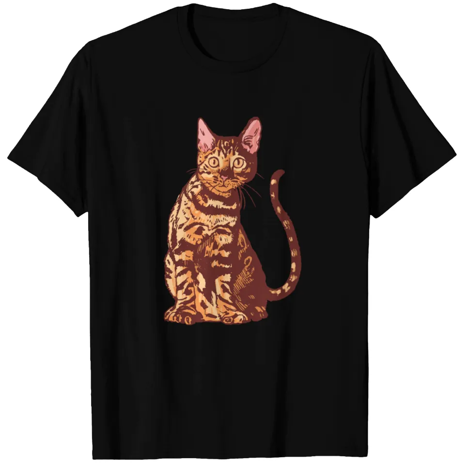T-shirt pour hommes Bengal Cat en noir