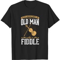 Never Underestimate An Old Man With A Fiddle Design T-Shirt — Mens T Shirts
