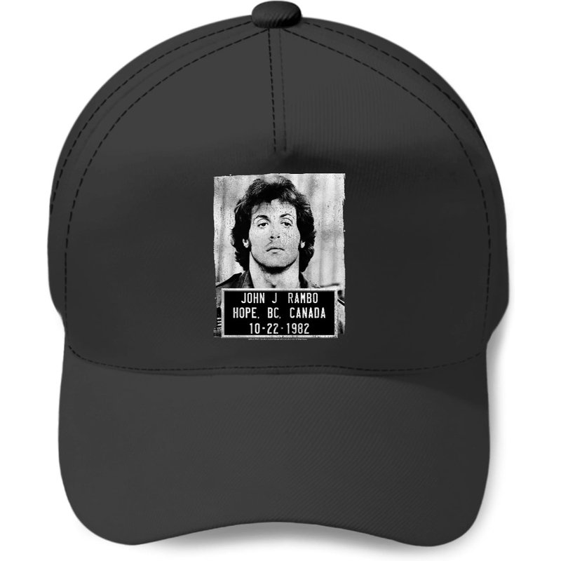 Casquette noire John J. Rambo Canada 1982 Mugshot de la série Rambo — Casquette de baseball