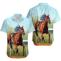 Chemise hawaïenne 3D de course de chevaux Kentucky Derby — Chemises décontractées pour hommes