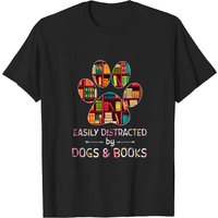 T-shirt classique Homme : facilement distrait par les chiens et les livres — T-shirts pour hommes