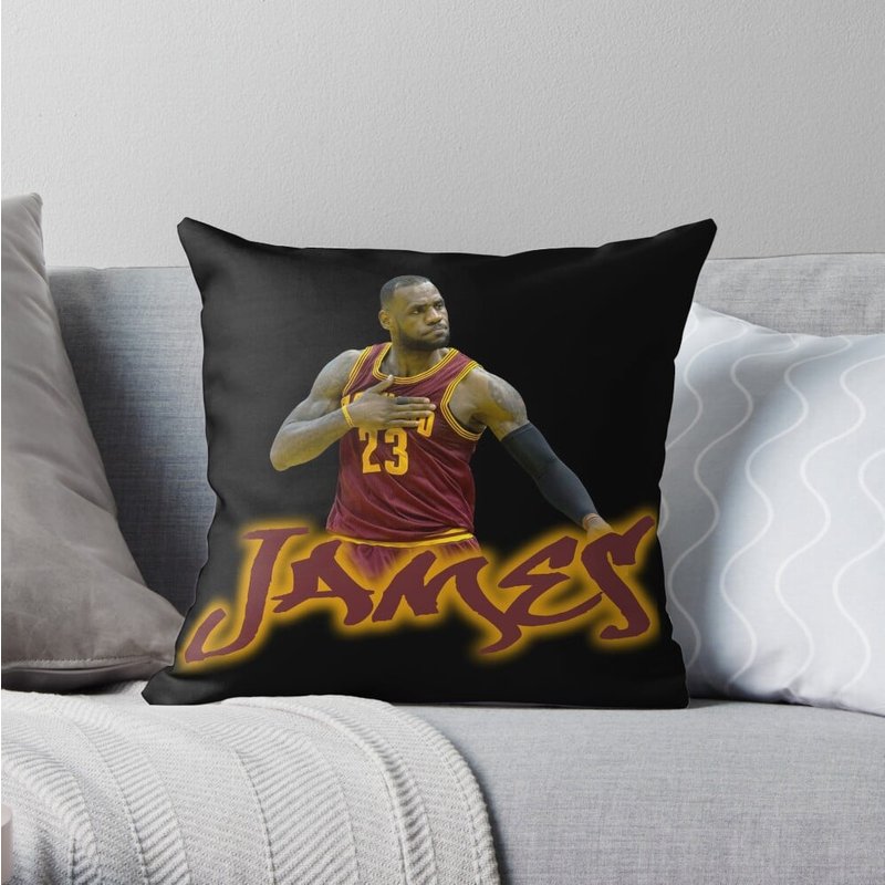 Lebron James Unofficial Throw Pillow Cover in Royal Blue — Decorative Cushions