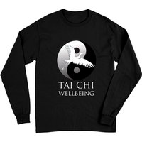 Tai Chi Wellbeing Unisex Long Sleeve T-Shirt in Red