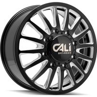 Roues Cali Off Road 9110D Summit Dually Noir Brillant Milled — Roues et jantes