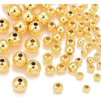 PandaHall Gold Plated Spacer Beads, 180pcs in 3 Sizes for Jewelry Making