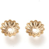 Capsules de Perles en Acier Inoxydable 304, Fleur à Multi-Pétales, Plaqué Or 18K — Perles à bijoux