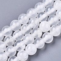 Natural Selenite Beads Strands, Round, Grade A, 6-6.5mm