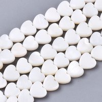 Natural Freshwater Shell Beads Strands, Heart, Creamy White — Jewelry Beads