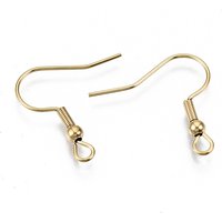 Crochets d'oreilles en acier inoxydable 304 avec boucle horizontale, or — Accessoires pour bijoux