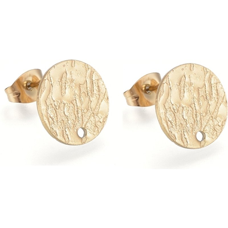 Ion Plating 304 Stainless Steel Stud Earring Findings with Ear Nuts — Jewelry Findings