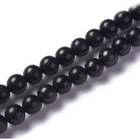 Natural Shungite Beads Strands, Round, 8mm, 1mm Hole