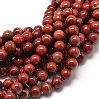 Fil de perles rond en jaspe rouge naturel, 8mm, 15 pouces — Perles à bijoux