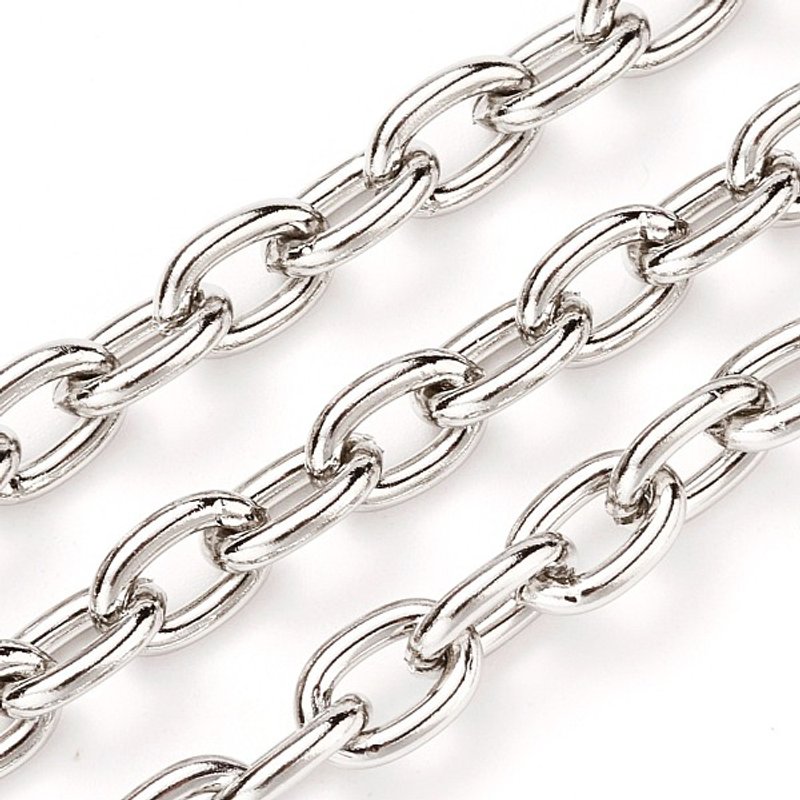 304 Stainless Steel Cable Chains, Unwelded, 32.8 Feet Spool