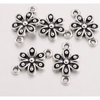 Connecteurs en Alliage de Fleurs de Style Tibétain - Argent Antique — Accessoires pour bijoux