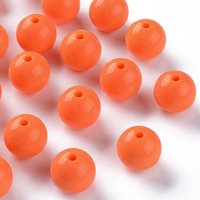 Opaque Acrylic Round Beads, Coral, 16x15mm, 220pcs — Jewelry Beads